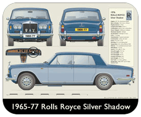 Rolls Royce Silver Shadow 1965-77 Place Mat, Small